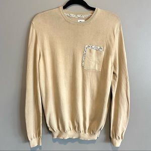 R2 Amsterdam Breast Pocket Crewneck Longsleeve Knit Sweater